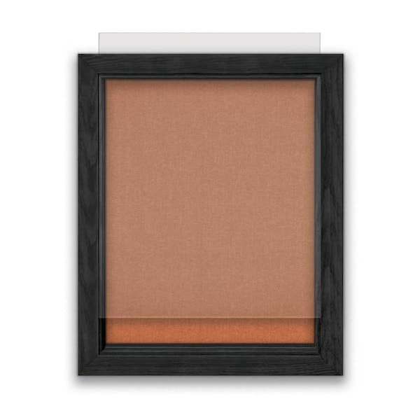 Indoor Enclosed Combo Board, 72"x36", Bronze Frame/Blue & Medium Grey